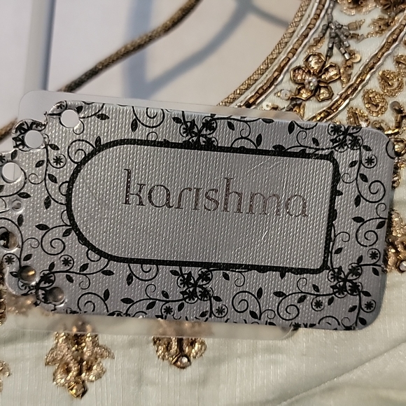 Light Green Tank with embellished gold trim - Picture 9 of 9